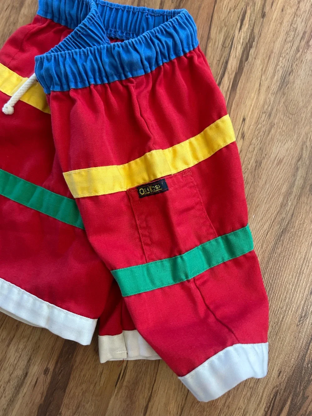 Vintage 90s Oshkosh Striped Made In USA Pull On Shorts Kids Size 6